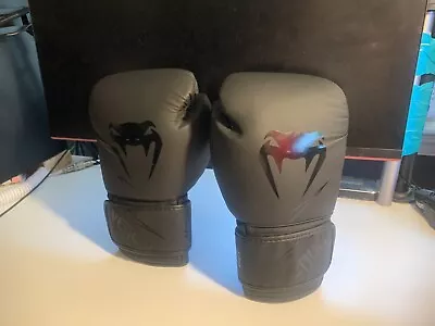 Venum Contender Hook And Loop Training Boxing Gloves - Black/Black • $39.99