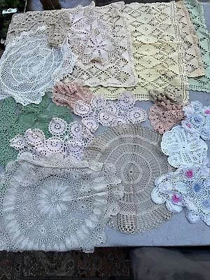 25+ Vintage Crocheted Mats And Doilies  • £10