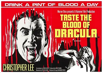 Taste The Blood Of Dracula Reproduction Movie Poster Print Hammer Horror Film • £3.73