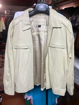 Volcano XL Alligator Leather Cream White Jacket • $339.99