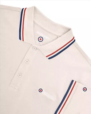Lambretta Mens Polo Shirt Twin Tipped Lambretta Polo Shirt Silver Linings M-4XL • £19.99