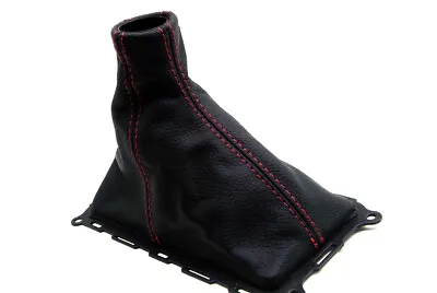 For 10-14 Ford Mustang GT Faux Leather Manual Shift Boot Black W Red Stitch • $28.99