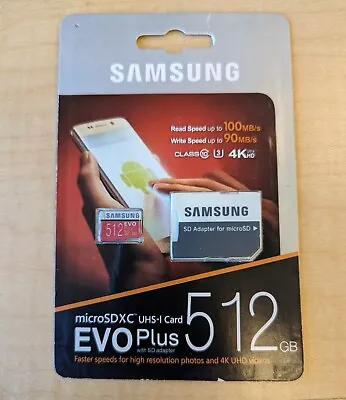 Samsung Evo Plus     Micro SDXC        512 GB      Micro SD Card • $32.99