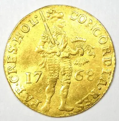 1768 Netherlands Holland Gold Ducat Coin (1D) - XF / AU Details - Rare! • $532