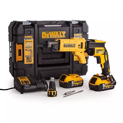 DEWALT DCF620P2K 18V Collated Drywall Screwdriver 2 X 5Ah Batteries Charger Case • £340