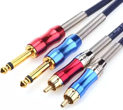 Disino Dual 1/4 Inch TS To Dual RCA Stereo Audio Interconnect Cable Patch Cable  • $23.32