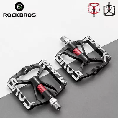 ROCKBROS Bicycle Pedals Cycling Road Mountain MTB Bike Pedals Aluminium 9/16'' • $29.43