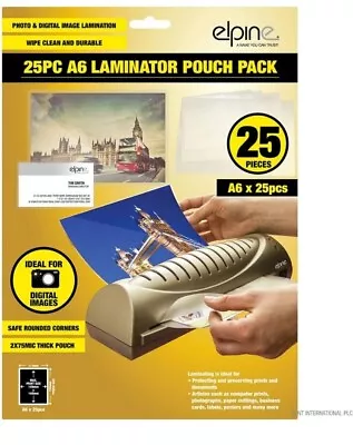 A6 Laminating Pouches Set 25pc Micron Safe Digital Image Lamination Pouch • £6.99