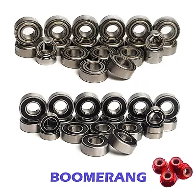 Bearing Set For TAMIYA BOOMERANG COMPLETE 22 RUBBER/METAL Seal W/WHEEL NUTS • £13.99