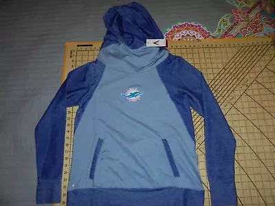 Womens Small Blue Antigua Dolphins Adorned Cowl Neck Hoodie - Nwt • $20