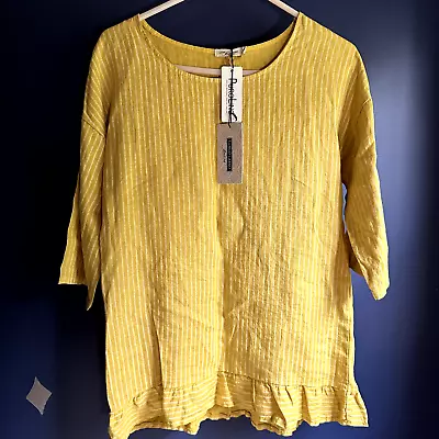 NWT Lungo L’Arno Womens Medium 100% Linen Top Blouse Shirt • $54.21