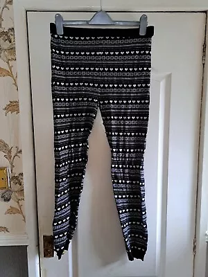 Ladies Black/White Fairisle Leggings Size 20 Atmosphere • £5