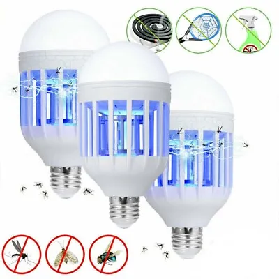 Electric Mosquito Fly Killer Bulb Insect Bug Zapper Home Pest Control Trap Lamp • £7.99