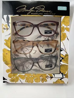 Marilyn Monroe 3-PACK Premium Reading Glasses Readers +2.00 NEW  • $29.99