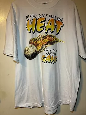 Vintage Baseball Shirt Mens Extra Large White 90s Funny Cartoon Parody • $13.99