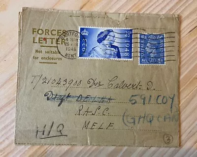 1948 Forces Letter QEII Postmarked Dartford Kent. Letter Inside • £3