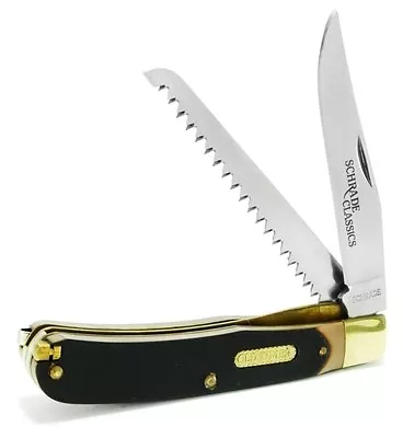 Schrade OT Buzz Saw Trapper W/Field Pick-Tweezers Locking Saw W/ Sheath 97OT • $27.44