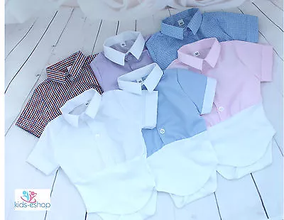 £10.90 • Buy Baby Boy Outfit Smart Shirt Style Bodysuit Body Shirt Short Sleeve 0M- 3 Years