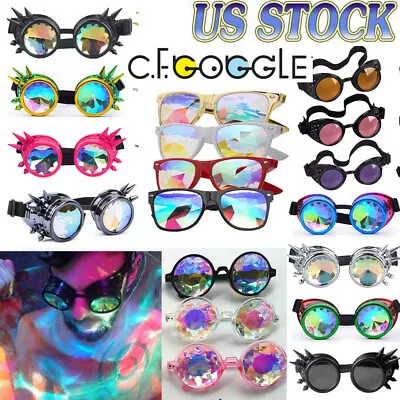 Vintage Retro Punk Steampunk Goggles Spikes Chameleon Party Glasses Costumes New • $12.39