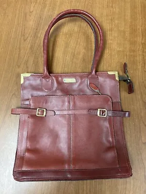VTG Philippe Genuine Leather Brown Purse Handbag Satchel Bag 1970s • $24.99
