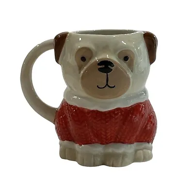 Martha Stewart Pug Mug Red Sweater Pugs And Plaid Collection Coffee Cup New • $9