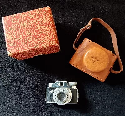 Vtg 1950's HIT SPY Miniature Camera W/ Leather Case+ Box  Made In Japan UNTESTED • $40