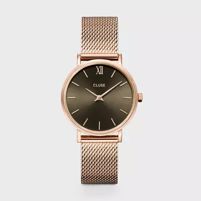 CLUSE Minuit Mesh Grey 33mm Dial/Rose Gold CW10207 • $169