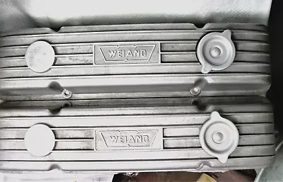 Vintage Weiand SBC Aluminum Finned Valve Cover 283 327 350 400 • $195.25