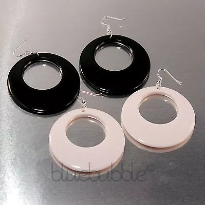 £4.50 • Buy FUNKY LARGE ROUND HOOP DROP EARRINGS CUTE KITSCH DISCO 60s 70s 80s  STYLE BOHO