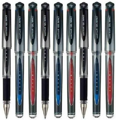 Uni-Ball UM-153S Gel Impact Rollerball Pen Ball Point 1mm Tip - Black/Blue/Red • £15.05