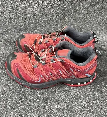 Salomon Xa Pro 3d Womens US 7.5 Red Trail Shoes Hiking Cross Trainers Ladies • £42.81