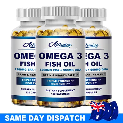 3Packs Omega 3 Fish Oil Capsules Triple Strength 3600 Mg EPA & DHA Joint Support • $45.99