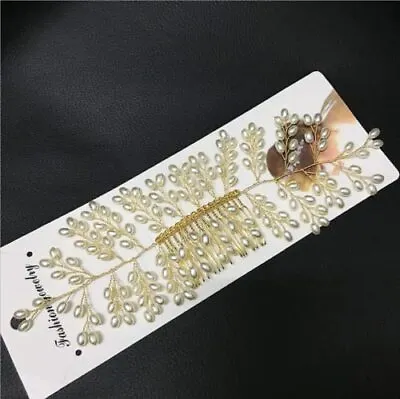 Vintage Wedding Bridal Pearl Hair Comb Gold Hair Comb Wedding Headpiece Gold • $18.43