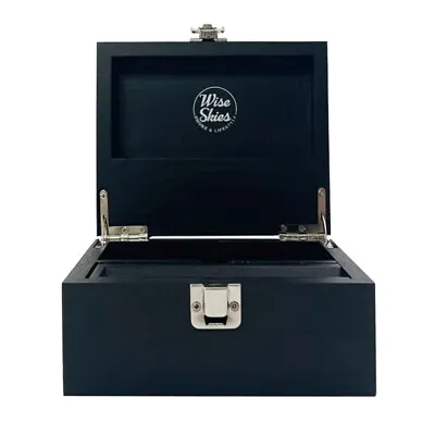 £19.99 • Buy Black  Wooden Mini Rolling Box Stash Smoking Box Rolling Accessory Rolling Paper