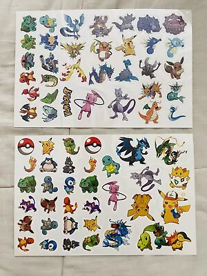 Pokemon Temporary Tattoos 2 Different Sheets Party Favors Nintendo • $5.50