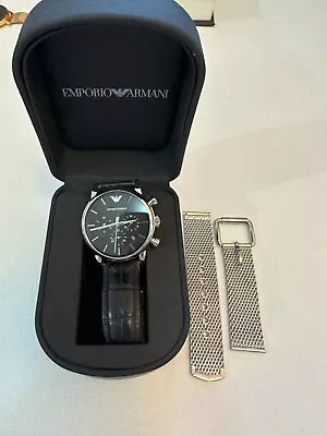 Emporio Armani Black Dial Chronograph Men's Watch • $180