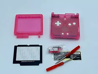 GameBoy Advance SP Housing Shell Screen Free Tools Nintendo SP - Clear Pink • £12.95