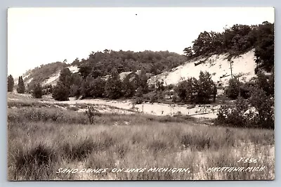 Postcard MI Macatawa Michigan Sand Dunes Lake Michigan RPPC Real Photo AN21 • $21.99