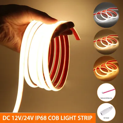 0.5-20M COB LED Strip Neon Flex Rope Light 12V 24V IP68 Waterproof Tape Rope UK • £47.51