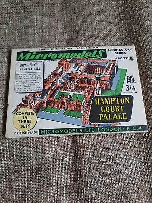 1953 Vintage Original Micromodels Set ARCXX1 B Hampton Court Palace Ex Condition • £12.99