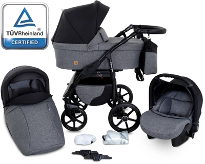 Boston GaGaDumi Travel System 3in1 Baby Pram Car Seat Pushchair Stroller TÜV!!! • £295.99