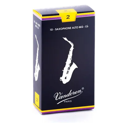 Vandoren 10 PACK Traditional Alto Saxophone Reeds # 2 Strength 2 SR212 • $29.95