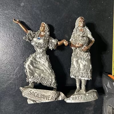 2 Masterworks Fine Pewter 1991 Desert Flower & 1991 Sacajawea Figures • $19.99