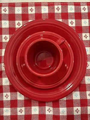 Vintage Fiesta Ware 3 Piece Place Setting Scarlet Red USA Made Homer Laughlin • $11.99