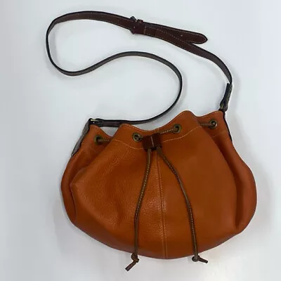 Mulberry Orange Leather Pebbled Bucket Handbag • $286.95