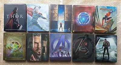 10x Marvel Blu Ray Steelbook Bundle Thor Avengers Winter Soldier Iron Man • £65