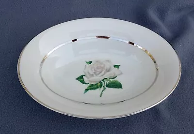 Embassy Vitrified White Rose - Oval Vegetable Serving Bowl - 7 1/2  X 10  • $9