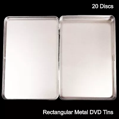 20 X Rectangular Metal Aluminium Silver Ultra Multi Storage Case CD DVD Tins New • £90.99