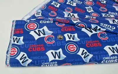 Licensed MLB CHICAGO CUBS Logo Cotton Fabric BY THE YARD (60125) Fly The W • $7.99