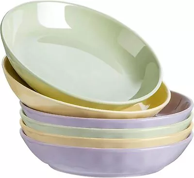 Porcelain Dinner PlatesSoup Plates Pasta Plates Ceramic Salad Plates Set Of 6 • $14.99